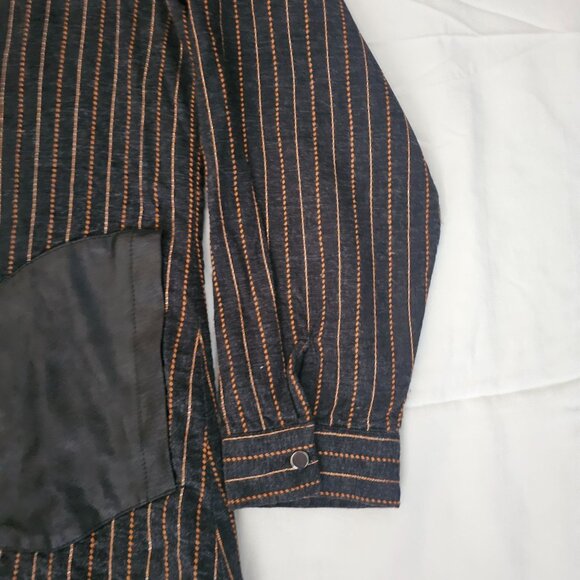 Grandi Women's Black Striped Exposed Front Pockets Long Sleeve Tunic Top Size M - Picture 8 of 12